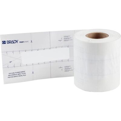 Brady, Klebeband, PaintStripe Schablone – Gestrichelte Linie, Polypropylen, Transparent/Weiss, 50.80 x 203.20 m (50.80 mm) Brady, Klebeband, PaintStripe Schablone – Gestrichelte Linie, Polypropylen, Transparent/Weiss, 50.80 x 203.20 m (50.80 mm)