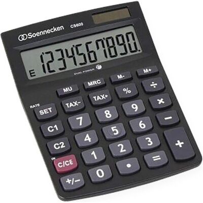 Soennecken, Taschenrechner, Taschenrechner CS600, Schwarz (Solarenergie) Soennecken, Taschenrechner, Taschenrechner CS600, Schwarz (Solarenergie)