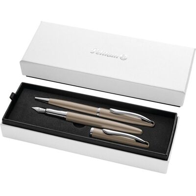 Pelikan Schreibstifte, Tintenroller Füllhalter & Kugelschreiber Jazz Noble Elegance im Set, Taupe (2x) Pelikan Schreibstifte, Tintenroller Füllhalter & Kugelschreiber Jazz Noble Elegance im Set, Taupe (2x)