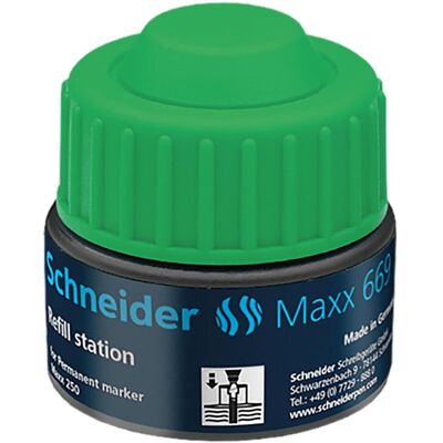 Schneider, Ersatzpatronen + Tintenfass, Permanentmarker Refill-Station 669 grün (Grün, 1 Stk.) Schneider, Ersatzpatronen + Tintenfass, Permanentmarker Refill-Station 669 grün (Grün, 1 Stk.)