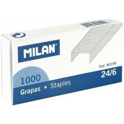Milan, Büroklammer, Metallklammern 24/6 1000 Stück MAILAND (1000x) Milan, Büroklammer, Metallklammern 24/6 1000 Stück MAILAND (1000x)