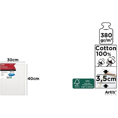 Artix, Keilrahmen, Leinwand 30x40x3,5cm 380g/m2 (40 x 3.50 cm) Artix, Keilrahmen, Leinwand 30x40x3,5cm 380g/m2 (40 x 3.50 cm)