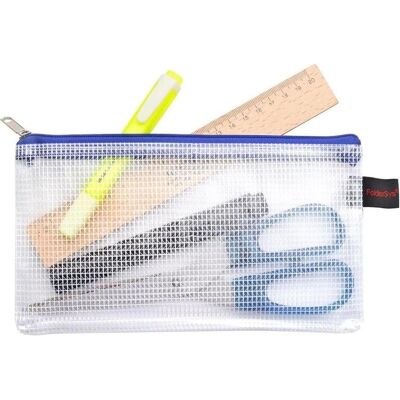 Foldersys, Mappe, Reissverschlussbeutel DIN lang transparent/blau 0,20 cm (1x) Foldersys, Mappe, Reissverschlussbeutel DIN lang transparent/blau 0,20 cm (1x)