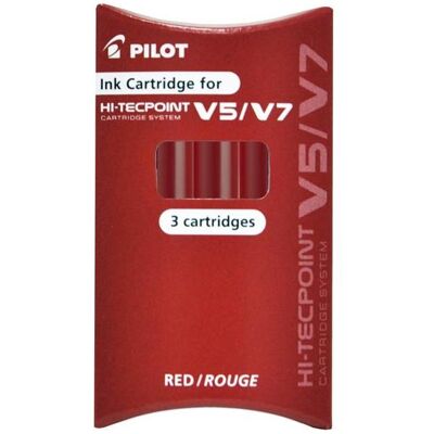 Pilot, Ersatzpatronen + Tintenfass, Tintenpatronen fr Tintenroller V5/V7, rot (Rot, 0.70 mm, 3 Stk.) Pilot, Ersatzpatronen + Tintenfass, Tintenpatronen fr Tintenroller V5/V7, rot (Rot, 0.70 mm, 3 Stk.)