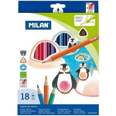 Milan, Malstifte, Dreieckige Bleistifte 18 Farben MAILAND (18x) Milan, Malstifte, Dreieckige Bleistifte 18 Farben MAILAND (18x)