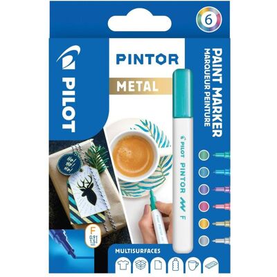 Pilot, Marker, Pintor Fein Set à 6 Metallic (6x) Pilot, Marker, Pintor Fein Set à 6 Metallic (6x)