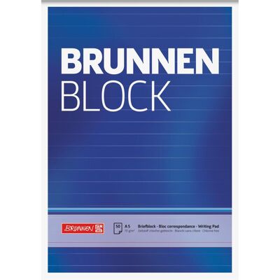 Brunnen, Heft + Block, Briefblock A5 70g/qm liniert 50 Blatt (A5, Liniert, Weicher Einband) Brunnen, Heft + Block, Briefblock A5 70g/qm liniert 50 Blatt (A5, Liniert, Weicher Einband)