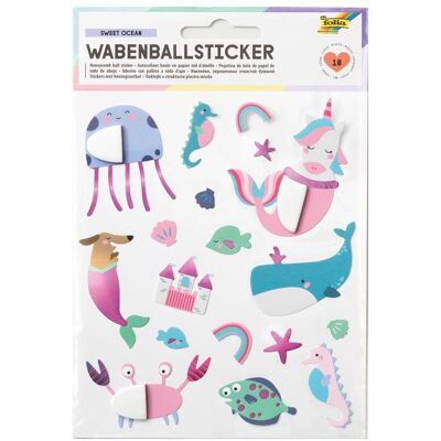 Folia, Sticker, Wabenball Sticker SWEET OCEAN, 18 Stück (18 Sticker) Folia, Sticker, Wabenball Sticker SWEET OCEAN, 18 Stück (18 Sticker)