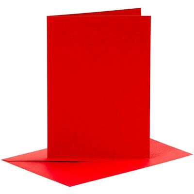 Creativ Company, Grusskarte + Briefpapier, Blanco-Doppelkarten, Rot, 6 Stück (6 Stk.) Creativ Company, Grusskarte + Briefpapier, Blanco-Doppelkarten, Rot, 6 Stück (6 Stk.)