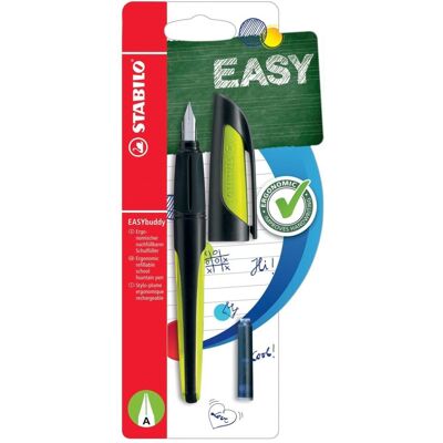 STABILO, Schreibstifte, Schulfüller mit Anfänger-Feder A - EASYbuddy in schwarz/limette - Einzelstift - inklusive Pa (1x) STABILO, Schreibstifte, Schulfüller mit Anfänger-Feder A - EASYbuddy in schwarz/limette - Einzelstift - inklusive Pa (1x)