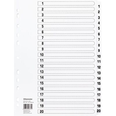 Soennecken, Ordner Zubehör, Register 1-20 Soennecken, Ordner Zubehör, Register 1-20