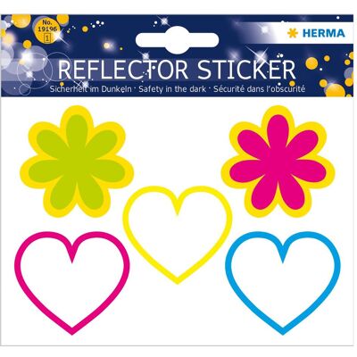 Herma Sticker, Reflektorsticker, Motiv Blumen und Herzen (5 Sticker) Herma Sticker, Reflektorsticker, Motiv Blumen und Herzen (5 Sticker)