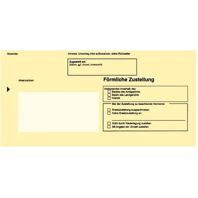 Rnk, Briefumschlag, Verlag Zustellungsumschlag, DIN lang, mit Fenster, gelb (100x) Rnk, Briefumschlag, Verlag Zustellungsumschlag, DIN lang, mit Fenster, gelb (100x)