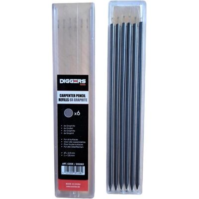 Diggers Tools, Bleistift, DIGGERS DIG037 Nachfüllpackungen Marker Bleistift Graphit 6 Stk. (6x) Diggers Tools, Bleistift, DIGGERS DIG037 Nachfüllpackungen Marker Bleistift Graphit 6 Stk. (6x)