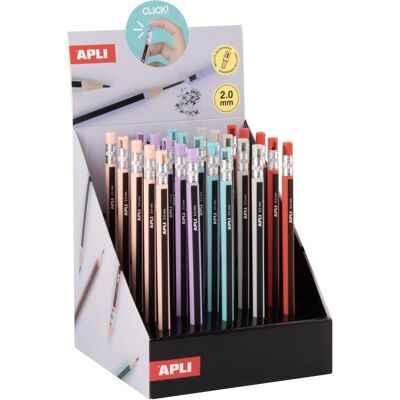 Apli, Bleistift, DISPLAY mit 25 Druckbleistiften 2,0mm 5 Farben assortiert (2 mm, 25x) Apli, Bleistift, DISPLAY mit 25 Druckbleistiften 2,0mm 5 Farben assortiert (2 mm, 25x)