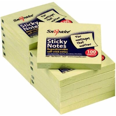 Snopake, Haftnotiz, Haftnotizen 76x76mm 100 Blatt gelb (76 x 76 mm) Snopake, Haftnotiz, Haftnotizen 76x76mm 100 Blatt gelb (76 x 76 mm)