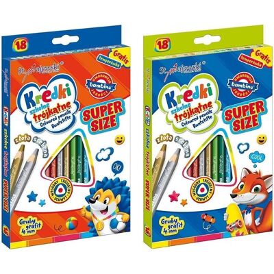 Majewski, Malstifte, Super Size Dreiecksmalstifte 18 Farben BAMBINO (18x) Majewski, Malstifte, Super Size Dreiecksmalstifte 18 Farben BAMBINO (18x)