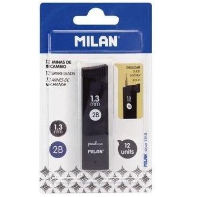 Milan, Bleistift, Graphit für Bleistift 2B 1,3 mm 12 Stück (1.30 mm, 2B, 12x) Milan, Bleistift, Graphit für Bleistift 2B 1,3 mm 12 Stück (1.30 mm, 2B, 12x)