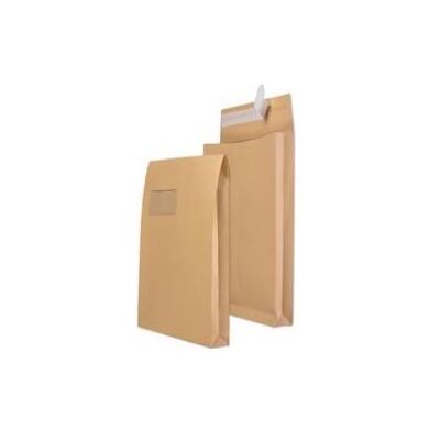 Mailmedia, Versandtasche + Luftpolstertasche, Faltenversandtasche C4, mit Fenster, natron braun (100 Stk.) Mailmedia, Versandtasche + Luftpolstertasche, Faltenversandtasche C4, mit Fenster, natron braun (100 Stk.)