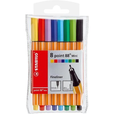 STABILO, Schreibstifte, Point Mini Fineliner 8 Farben Beutel (134984) (8x) STABILO, Schreibstifte, Point Mini Fineliner 8 Farben Beutel (134984) (8x)