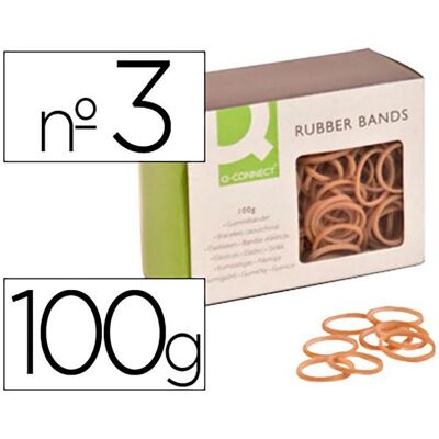 Q-Connect, Gummiband, Elastische Gummis 100g. n°3 30x2mm (1 Stk.) Q-Connect, Gummiband, Elastische Gummis 100g. n°3 30x2mm (1 Stk.)