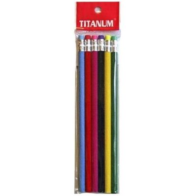 Titanum, Bleistift, Wildlederstifte mit Radiergummi HB 6 Stück (HB, 6x) Titanum, Bleistift, Wildlederstifte mit Radiergummi HB 6 Stück (HB, 6x)