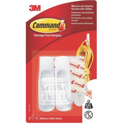 3M Klebehaken + Klebenagel, Wiederverwendbare haken, mittel 3M Klebehaken + Klebenagel, Wiederverwendbare haken, mittel