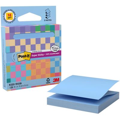 Post-it, Haftnotiz, Super Sticky Haftnotizen Z-Notes Recycling (76 x 76 mm) Post-it, Haftnotiz, Super Sticky Haftnotizen Z-Notes Recycling (76 x 76 mm)