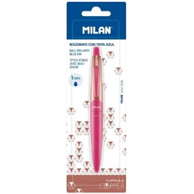 Milan, Schreibstifte, Kapsel Kupfer Rosa blau Stift (1x) Milan, Schreibstifte, Kapsel Kupfer Rosa blau Stift (1x)