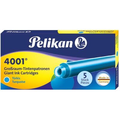 Pelikan Ersatzpatronen + Tintenfass, Grossraumpatrone (Türkis, 5 Stk.) Pelikan Ersatzpatronen + Tintenfass, Grossraumpatrone (Türkis, 5 Stk.)