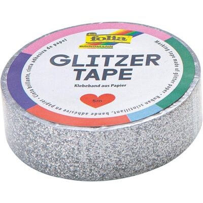 Magni, Washi Tape, folia 28103 - Glitzer Tape, Klebeband aus Papier mit Glitter, silber, ca. 5 m x 15 mm - ideal zum Ve Magni, Washi Tape, folia 28103 - Glitzer Tape, Klebeband aus Papier mit Glitter, silber, ca. 5 m x 15 mm - ideal zum Ve