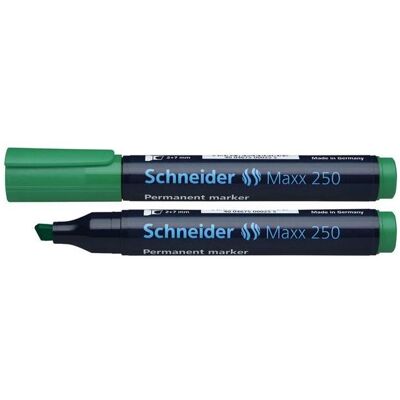 Schneider, Marker, Permanentmarker Maxx 250 Strichstärke: 2-7 mm Schreibfarbe: grün (1x) Schneider, Marker, Permanentmarker Maxx 250 Strichstärke: 2-7 mm Schreibfarbe: grün (1x)