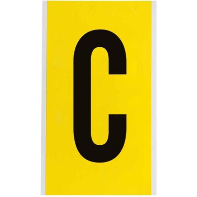 Brady, Etiketten, 3470-C, B-499, Nylongewebe, Buchstabe C, Schwarz auf Gelb, 127 x 228mm, Schrifthöhe 152mm(25 Brady, Etiketten, 3470-C, B-499, Nylongewebe, Buchstabe C, Schwarz auf Gelb, 127 x 228mm, Schrifthöhe 152mm(25