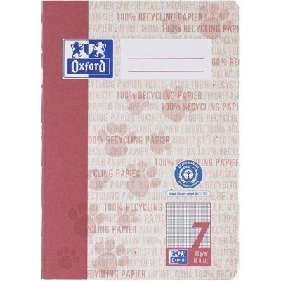Oxford, Heft + Block, Recycling Schulheft, A5, Lineatur 7 (A5, Kariert, Weicher Einband) Oxford, Heft + Block, Recycling Schulheft, A5, Lineatur 7 (A5, Kariert, Weicher Einband)