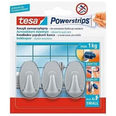 tesa, Klebehaken + Klebenagel, Haki Powerstrips Ovaler kleiner grauer 3pcs tesa, Klebehaken + Klebenagel, Haki Powerstrips Ovaler kleiner grauer 3pcs