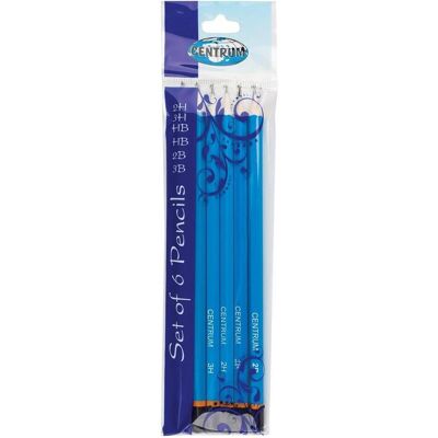 Centrum Bleistift, Set mit 6 Bleistiften 3H, 2H, HB, HB, 2B, 3B (2B, 2H, 3B, 3H, HB, 6x) Centrum Bleistift, Set mit 6 Bleistiften 3H, 2H, HB, HB, 2B, 3B (2B, 2H, 3B, 3H, HB, 6x)