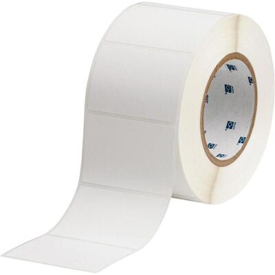 Brady, Etikettenrolle, THT-19-449-1, Polypropylen, matt, Weiss, 76.20 x 50.80 mm, wiederablösbar (1000 E.) (76.20 mm) Brady, Etikettenrolle, THT-19-449-1, Polypropylen, matt, Weiss, 76.20 x 50.80 mm, wiederablösbar (1000 E.) (76.20 mm)