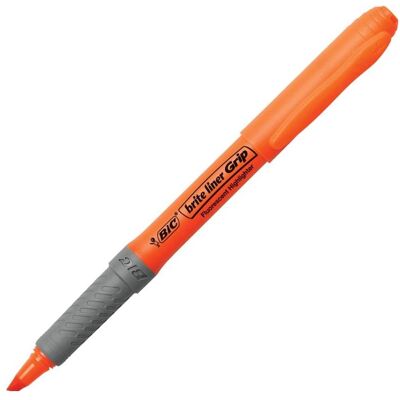 Bic, Marker, Brite Liner Grip, 12 pc(s), Orange, Chisel tip, Grey, Orange, Round, Water-based ink (12x) Bic, Marker, Brite Liner Grip, 12 pc(s), Orange, Chisel tip, Grey, Orange, Round, Water-based ink (12x)