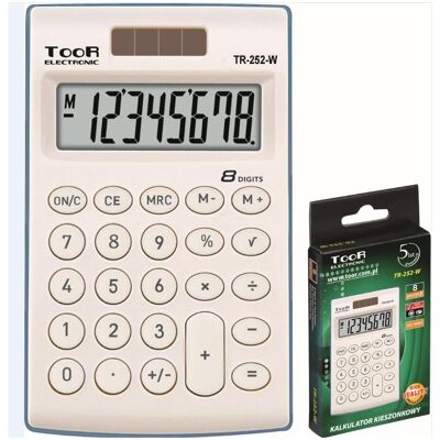 Toor Electronic, Taschenrechner, Rechner TOOR 252, 8 Ziffern (Batteriebetrieb, Solarenergie) Toor Electronic, Taschenrechner, Rechner TOOR 252, 8 Ziffern (Batteriebetrieb, Solarenergie)