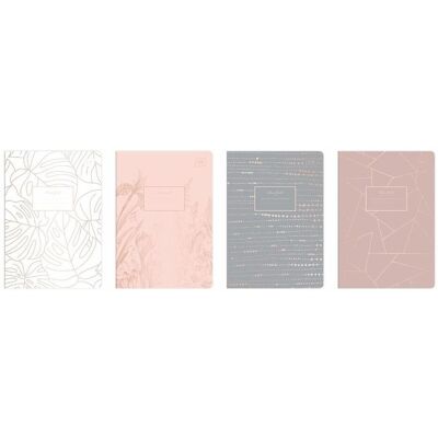 Interdruk, Heft + Block, Notizbuch A5/60K Raster Metallic Roségold (10 Stück) (A5, Kariert, Harter Einband) Interdruk, Heft + Block, Notizbuch A5/60K Raster Metallic Roségold (10 Stück) (A5, Kariert, Harter Einband)