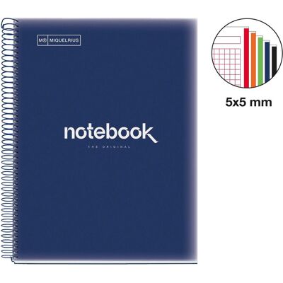Miquelrius, Heft + Block, Notizbuch 5 A4 120 SQU 90G PP EMOTIONS NAVY MR (A4, Gepunktet) Miquelrius, Heft + Block, Notizbuch 5 A4 120 SQU 90G PP EMOTIONS NAVY MR (A4, Gepunktet)