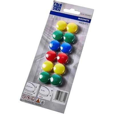 Alco, Magnet, Flachmagnete sortiert, Durchmesser : 20 mm (12x) Alco, Magnet, Flachmagnete sortiert, Durchmesser : 20 mm (12x)