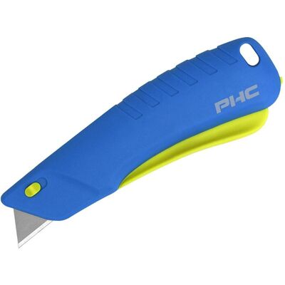 Dedra, Cutter, Sicherheitsmesser PHC Rebel, einziehbare Klinge, blau Dedra, Cutter, Sicherheitsmesser PHC Rebel, einziehbare Klinge, blau
