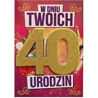 Yeku, Grusskarte + Briefpapier, Geburtstagskarte zum 40. Geburtstag für Frauen Yeku, Grusskarte + Briefpapier, Geburtstagskarte zum 40. Geburtstag für Frauen