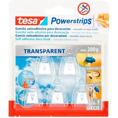 tesa, Klebehaken + Klebenagel, Powerstrips Haken Transparent 5 Stk. tesa, Klebehaken + Klebenagel, Powerstrips Haken Transparent 5 Stk.