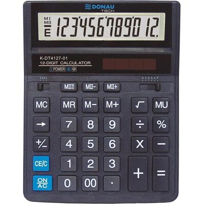 Donau, Taschenrechner, Taschenrechner TECH OFFICE Taschenrechner, 12-stellige Anzeige, 203x158x31 mm, schwarz Donau, Taschenrechner, Taschenrechner TECH OFFICE Taschenrechner, 12-stellige Anzeige, 203x158x31 mm, schwarz
