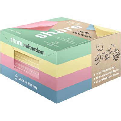 Share, Haftnotiz, Haftnotizblock Y-08-08-02 400Bl. farbig (75 x 75 mm) Share, Haftnotiz, Haftnotizblock Y-08-08-02 400Bl. farbig (75 x 75 mm)