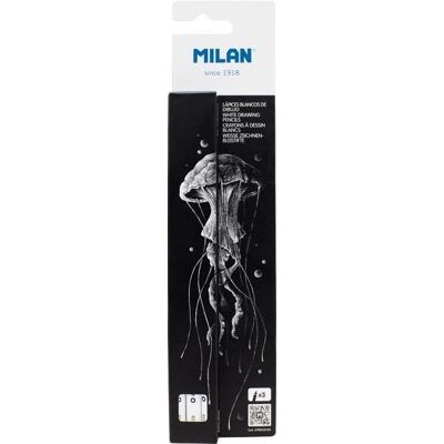 Milan, Bleistift, Weisser Kohlestift 3 Stk. MAILAND (4 mm, 3x) Milan, Bleistift, Weisser Kohlestift 3 Stk. MAILAND (4 mm, 3x)