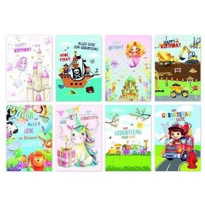 Magni, Grusskarte + Briefpapier, Glückwunschkarten Kindergeburtstag 100 Stück 8fach sortiert (100 Stk.) Magni, Grusskarte + Briefpapier, Glückwunschkarten Kindergeburtstag 100 Stück 8fach sortiert (100 Stk.)