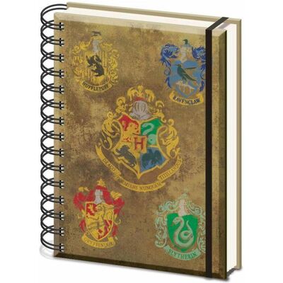 Pyramid Heft + Block, Harry Potter: Hogwart's Crests (A5) (A5, Harter Einband) Pyramid Heft + Block, Harry Potter: Hogwart's Crests (A5) (A5, Harter Einband)